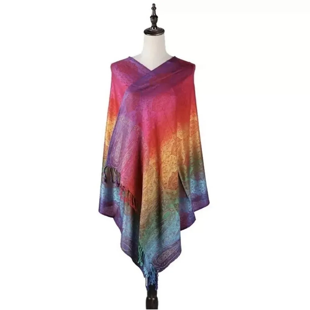 N/A rainbow scarf
